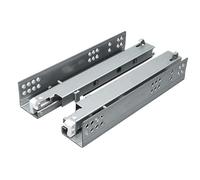 YCYHXJB 1 Paire de Glissiere pour Tiroir à Montage Inférieur, Glissière Tiroir Hydrauliques à Fermeture Automatique en Douceur, Rails Sissimulés à Extension Complète, 3 Plis, 45 kg(40cm/16in)