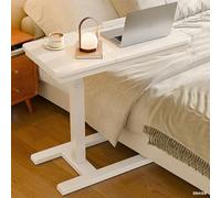 YCYHXJB Bois Massif Table pour Lit à roulettes, Inclinable Bureau de Travail avec Rangement, Table de Lit a Roulette, Mobile Standing Desk pour L'hôpital et La Maison(White)