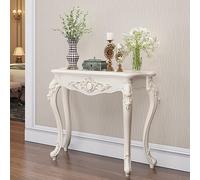 YCYHXJB Console en Bois Blanc, Table D'appoint avec Détails Sculptés et Pieds Galbés, Console D'entrée Meuble Décoratif pour Salon, Couloir ou Hall D'entrée(90 * 34 * 86cm/35.4 * 13.4 * 34in)