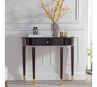 YCYHXJB Console Meuble Demi-Lune, Table D'entrée en Bois Massif avec Tiroir, Console Entree Moderne pour Salon, Couloir ou Entrée(85 * 32 * 85cm/33.5 * 12.6 * 33.5in)
