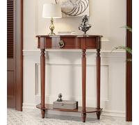 YCYHXJB Console Meuble en Bois Massif avec Tiroir, Table D'appoint Incurvée Style Rétro, Meuble D'entrée pour Salon, Vestibule ou Couloir(Brown,120 * 30 * 90cm/47.2 * 12 * 35in)