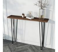 YCYHXJB Console Meuble Industrielle Longue, Console D'entrée en Bois Massif avec Pieds en Métal Épingle à Cheveux, Table D'appoint pour L'entrée, Salon ou Couloir(120 * 20 * 80cm/47.2 * 8 * 31.5in)