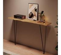 YCYHXJB Console Meuble Murale, Table D'appoint Derrière Canapé avec Pieds Épingle en Métal Noir, Table Console Bords Naturels Irréguliers(Yellow,60 * 20 * 80cm/23.6 * 8 * 31.5in)