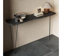 YCYHXJB Console Meuble Murale, Table D'appoint Derrière Canapé avec Pieds Épingle en Métal Noir, Table Console Bords Naturels Irréguliers(Black,60 * 20 * 80cm/23.6 * 8 * 31.5in)