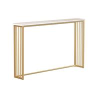 YCYHXJB Console Meuble, Tablette de Radiateur avec Cadre Métallique, Table D'appoint en Bois pour Salon, Chambre, Hall D'entrée, Facile à Installer(Gold,100x20x80cm/39x8x31in)
