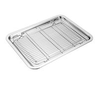 YCYHXJB Plat Four INOX avec Grille, Plaque Cuisson Four, Bac Vidange Plateau INOX pour Cuisine et Magasin de Poulet Frit(60 * 40 * 2cm/23.6 * 15.7 * 0.8in)