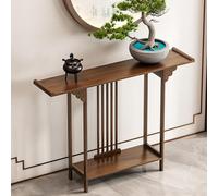 YCYHXJB Table D'entrée Étroite, Console Meuble en Bambou avec Étagères Ouvertes, Console D'entrée pour Petits Espaces, Salon, Couloir(Brown,120 * 20 * 80cm/47.2 * 8 * 31.5in)