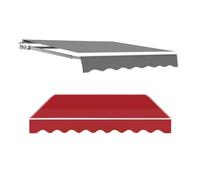 YCYHZC Store Banne Manuel Rétractable，Tissu De Remplacement pour Auvent, 350x300cm Toile D'Auvent Rechange pour Store Banne Extérieur, Tissu De Rechange pour Store De Balcon(Red,3.5x3.0m/12x10ft)