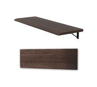 YCYHZC Table Manger Pliable Bois, Table Pliante Murale, Bureau Mural Flottant, Établi Suspendu Pliable avec Supports D'étagère Métal Robustes(30x110cm/11.8x43.3in)