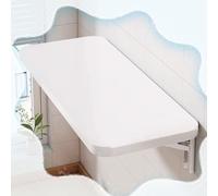 YCYHZC Table Pliante Murale Bois, Table Murale Rabattable Table Pliante Blanche Buanderie, Étagère Murale Pliante pour Cuisine Salle Manger Bar Petit Espace(White,40x40cm/15.7x15.7in)