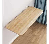 YCYHZC Table Pliante Murale, Tables Cuisine Murales Abattants, Établi Mural Bois pour Salle Manger Bureau Peu Encombrant avec Support Fer(Light Wood,L 50CM)