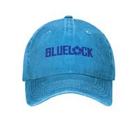 YCYLYLYC Casquette Baseball Coton Neutre pour la été Mode Blue Lock Logo Casquettes Baseball pour Hommes Femmes Denim détresse lavé Snapback Cap Japanese Anime Activités Plein air Chapeaux Cadeau