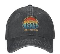 YCYLYLYC Neutre Vintage 1974 Personnes 50 Ans Casquettes de Baseball Accessoires rétro Coton 50e Anniversaire Mode Cadeau Papa Chapeau Unisexe Chapeaux de Camionneur Mode