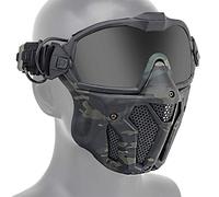 YCYR Casque tactique rapide, système de ventilateur anti-buée, masque intégral et lunettes de protection détachable pour airsoft, paintball, jeux CS, lunettes BCP