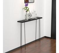 YCYRF Console Meuble Haute Noire Fine, Console D'Entrée Étroite avec Pieds en Fer, Idéale pour L'Entrée, Le Salon, la Chambre ou Le Hall D'Entrée, Montage Facile(80x20x80cm/31x8x31in)