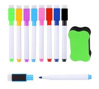 YCZCHE14 8 Pcs Feutre Tableau Blanc Effacable, Tableau Blanc Magnetique Stylo Effaçable avec Gommes,Pour Maison L'école ou Bureau(8 Couleurs)