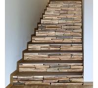 YCZHD Auto-adhésifs Escalier Riser Stickers,13 Autocollants d'escalier - 18 x 100 cm,pour marches d'escalier,Bricolage,carrelage Style Vintage,pour décoration d'intérieur(Color:Briques de Pierre)