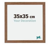 yd. Cadre Photo 35x35 cm Chene Rustique - Cadre en MDF Mura | Your Decoration, Verre acrylique antireflet, Montage mural, Convient aux photos, affiches ou puzzles, Made in Holland