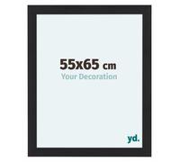 Yd. Cadre Photo 55x65 cm Noir Grain de Bois - Cadre en MDF Como | Your Decoration, Verre acrylique antireflet, Montage mural, Convient aux photos, affiches ou puzzles, Made in Holland