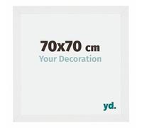 yd. Cadre Photo 70x70 cm Blanc Brillant - Cadre en MDF Mura