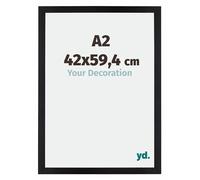 yd. Cadre Photo A2 42x59.4 cm Noir Mat - Cadre en MDF Mura