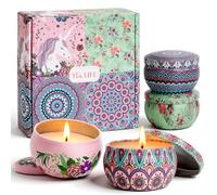 YD LIFE Coffret Cadeau de 4 Bougies Parfumées en Boîtes Métalliques, Cire de Soja Naturelle, Mèche en Coton, 10% d'Huiles Essentielles Parfumées, Cadeau pour Fêtes, Mariages, Anniversaires