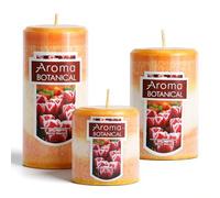 YD LIFE Lot de 3 Bougies Parfumées en Colonne, Parfum Fruité, Bougie Décorative à Cire Givrée 35H, Mèche Coton, Cadeau Femme pour Ambiance Chaleureuse et Aromathérapie