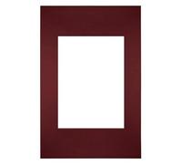 yd. Passepartout 20x30 cm pour Taille d'image 13x18 - Rouge Lie de vin - Carton de musée - Taille Extérieures 20x30 cm - Taille intérieure 13x18 cm
