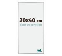 yd. Your Decoration - Cadre 20x40 cm - Argent Brillant - Cadres Photos en Aluminium Avec Verre acrylique - Anti-Reflet - Cadre 20x40 - Kent