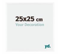 yd. Your Decoration - Cadre 25x25 cm - Cadres Photos en Plastique Avec Verre acrylique - Anti-Reflet - Blanc Brillant - Cadre Decoration Murale - Bordeaux