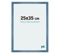 yd. Your Decoration - Cadre 25x35 cm - Bleu Brillant Patine - Cadres Photo en MDF Avec Verre acrylique - Anti-Reflet - Cadre 25x35 - Mura