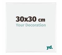 yd. Your Decoration - Cadre 30x30 cm - Blanc Brillant - Cadres Photos en Aluminium Avec Verre acrylique - Anti-Reflet - Cadre 30x30 - Kent