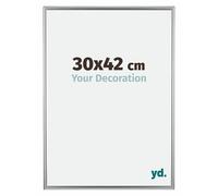 yd. Your Decoration - Cadre 30x42 cm - Argent - Cadres Photos en Plastique Avec Verre acrylique - Anti-Reflet - Cadre 30x42 - Bordeaux