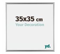 yd. Your Decoration - Cadre 35x35 cm - Argent - Cadres Photos en Plastique Avec Verre acrylique - Anti-Reflet - Cadre 35x35 - Bordeaux