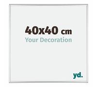yd. Your Decoration - Cadre 40x40 cm - Argent Brillant - Cadres Photos en Aluminium Avec Verre acrylique - Anti-Reflet - Cadre 40x40 - Kent