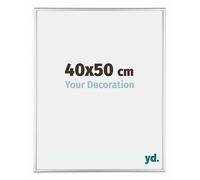 yd. Your Decoration - Cadre 40x50 cm - Argent Brillant - Cadres Photos en Aluminium Avec Verre acrylique - Anti-Reflet - Cadre 40x50 - Kent