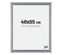 yd. Your Decoration - Cadre 40x55 cm - Argent Brosse - Cadres Photos en Aluminium Avec acrylique - Anti-Reflet - Cadre 40x55 - Tucson