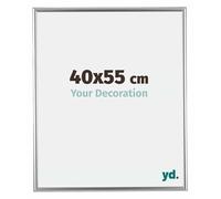 yd. Your Decoration - Cadre 40x55 cm - Argent - Cadres Photos en Plastique Avec Verre acrylique - Anti-Reflet - Cadre 40x55 - Bordeaux