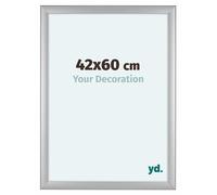 yd. Your Decoration - Cadre 42x60 cm - Argent Mat - Cadres Photo en MDF Avec Verre acrylique - Anti-Reflet - Cadre Argent Mat - Como