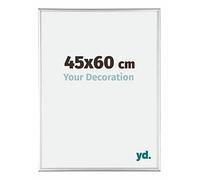 yd. Your Decoration - Cadre 45x60 cm - Argent Brillant - Cadres Photos en Aluminium Avec Verre acrylique - Anti-Reflet - Cadre 45x60 - Austin