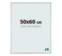 yd. Your Decoration - Cadre 50x60 cm - Argent Mat - Cadres Photos en Aluminium Avec Verre acrylique - Anti-Reflet - Cadre 50x60 - Kent