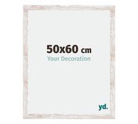 yd. Your Decoration - Cadre 50x60 cm - Cadres Photo en MDF Avec Verre acrylique - Anti-Reflet - White Wash - Cadre Decoration Murale - Catania