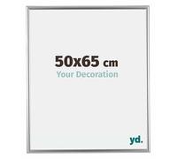yd. Your Decoration - Cadre 50x65 cm - Argent - Cadres Photos en Plastique Avec Verre acrylique - Anti-Reflet - Cadre 50x65 - Bordeaux