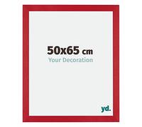 yd. Your Decoration - Cadre 50x65 cm - Rouge - Cadres Photo en MDF Avec Verre acrylique - Anti-Reflet - Cadre 50x65 - Mura