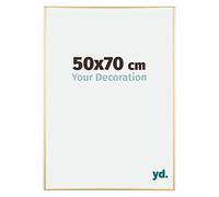 yd. Your Decoration - Cadre 50x70 cm - Or - Cadres Photos en Aluminium Avec Verre acrylique - Anti-Reflet - Cadre 50x70 - Kent