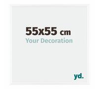 Your Decoration - 55x55 cm - Cadres Photos en Plastique Avec Verre Plexiglas - Anti-Reflet - Excellente Qualité - Blanc Brillant - Cadre Decoration Murale - Bordeaux, Blanc Brillant
