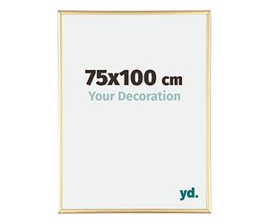 yd. Your Decoration - Cadre 75x100 cm - Or - Cadres Photos en Aluminium Avec Verre acrylique - Anti-Reflet - Cadre 75x100 - Kent