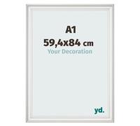 yd. Your Decoration - Cadre A1 59.4x84 cm - Blanc Patine - Cadres Photo en MDF Avec Verre acrylique - Anti-Reflet - Cadre A1 59.4x84 - Lazio