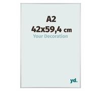 yd. Your Decoration - Cadre A2 42x59.4 cm - Argent Mat - Cadres Photos en Aluminium Avec Verre acrylique - Anti-Reflet - Cadre A2 42x59.4 - Kent