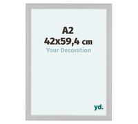yd. Your Decoration - Cadre A2 42x59.4 cm - Blanc Grain de Bois - Cadres Photo en MDF Avec Verre acrylique - Anti-Reflet - Cadre Blanc Grain de Bois - Como
